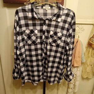 Urban Girl Junior Plus Size Checked Flannel Shirt